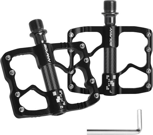 دواسات دراجة BOLANY MTB/دراجة الطريق، دواسات مسطحة خفيفة الوزن باستخدام الحاسب الآلي الألومنيوم 3 محامل دواسات جبلية بدون مشبك لدراجة BMX Ebike City Gravel Bike 9/16" in Kuwait