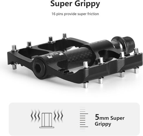 دواسات دراجة BOLANY MTB/دراجة الطريق، دواسات مسطحة خفيفة الوزن باستخدام الحاسب الآلي الألومنيوم 3 محامل دواسات جبلية بدون مشبك لدراجة BMX Ebike City Gravel Bike 9/16" in Kuwait