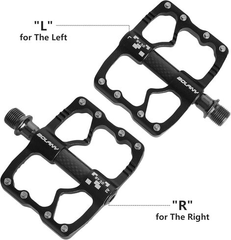 دواسات دراجة BOLANY MTB/دراجة الطريق، دواسات مسطحة خفيفة الوزن باستخدام الحاسب الآلي الألومنيوم 3 محامل دواسات جبلية بدون مشبك لدراجة BMX Ebike City Gravel Bike 9/16" in Kuwait