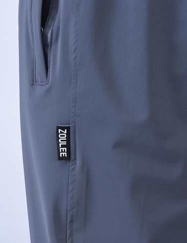 Men's Elastic Waist Zipper Fly Hiking Pants Quick-Dry Lightweight Outdoor Sweatpants in Kuwait