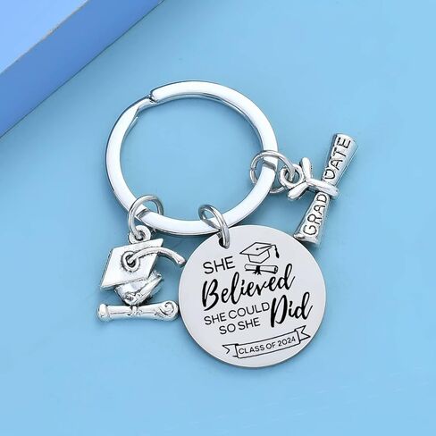 2024 Graduation Gifts Inspirational Keychain She Believed She Could So She Did Keychain in Saudi Arabia