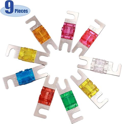 Tnisesm 9 Pcs Mini ANL Fuses 20A, 30A, 40A, 50A, 60A, 80A, 100A, 125A, 150A for Automotive Marine Audio Video System MINI-9S in Saudi Arabia