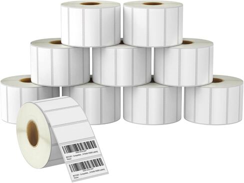 BETCKEY - 2.5" x 1" (64 mm x 25 mm) Multipurpose & Barcode Labels Compatible with Zebra & Rollo Label Printer,Premium Adhesive & Perforated [10 Rolls, 13800 Labels] in Saudi Arabia