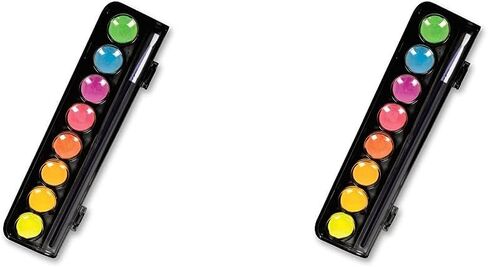 أقراص طلاء بالألوان المائية ميكادور دارك آرتس نيون جلو، مجموعة 8 ألوان + فرشاة - رسم بالألوان المائية للأطفال بألوان نيون نابضة بالحياة للغاية - يتوهج تحت الضوء الأسود - للأعمار من 3 سنوات فما فوق in Kuwait