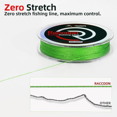 RUNCL Upgraded Braided Fishing Line, Colorfast Fishing Line Braid for Bass, Trout, Crappie, Ultra Strong Braid for Saltwater Freshwater, Abrasion Resistant, Zero Stretch, 6-80lb, 150/300/500/1000Yds in Kuwait