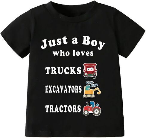 Little Boys Tractors Shirts Toddler Top T-Shirt Excavator Baby Shirts Top Clothes Toddler T-Shirt in Saudi Arabia