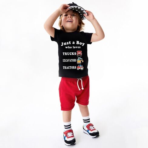 Little Boys Tractors Shirts Toddler Top T-Shirt Excavator Baby Shirts Top Clothes Toddler T-Shirt in Saudi Arabia