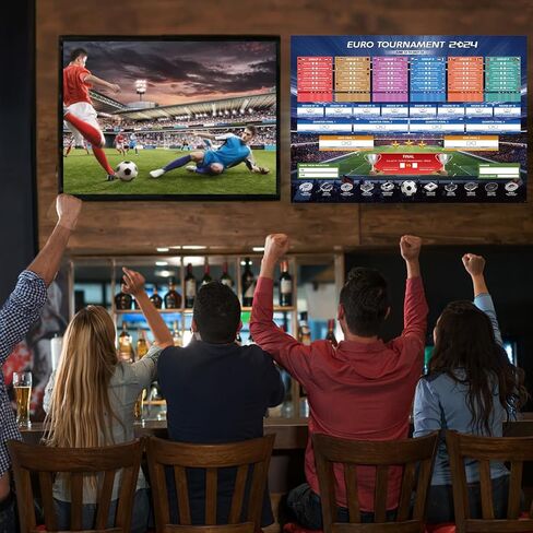 AhfuLife 2 Pcs Euro 2024 Wall Chart Poster Decorations - A1 Size Euro 2024 Soccer Match Schedule Poster with ET Time, European Germany 2024 Football Soccer for Home Bar Party Decor (23.3''×33.1'') in Kuwait