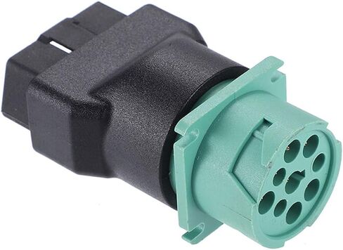 محول OBD للشاحنة 9 دبوس Obd2 ذكر إلى J1939 موصل محول أنثى، محول Type2 أخضر J1939 إلى Obd2 مناسب لتتبع بطانة الشحن ELD والماسح الضوئي/الجهاز in Kuwait