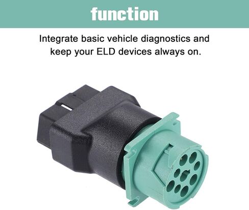 محول OBD للشاحنة 9 دبوس Obd2 ذكر إلى J1939 موصل محول أنثى، محول Type2 أخضر J1939 إلى Obd2 مناسب لتتبع بطانة الشحن ELD والماسح الضوئي/الجهاز in Kuwait