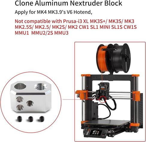 ملحقات الطابعة ثلاثية الأبعاد FYSETC - Prusa i3 MK4 Nextruder Heaterblock - كتلة ألومنيوم لـ Hotend: استنساخ كتلة تسخين بدرجة حرارة عالية لجزء MK4 MK3.9 XL لاستبدال المخزون من الطارد in Saudi Arabia