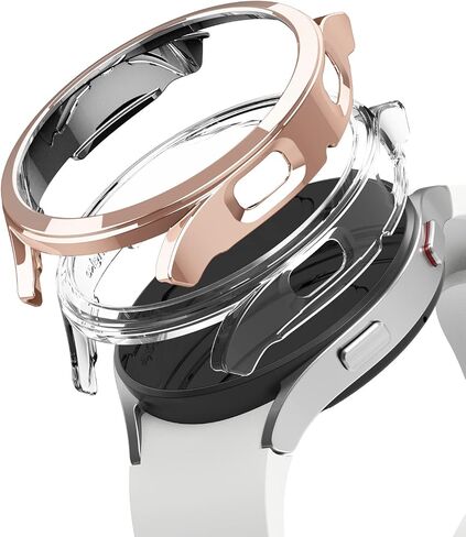 Ringke Slim Case [2 Pack] Compatible with Samsung Galaxy Watch 4 40mm, Watch4 Bezel [Frame Only] Premium PC Hard Thin Cover - Clear & Black in Saudi Arabia