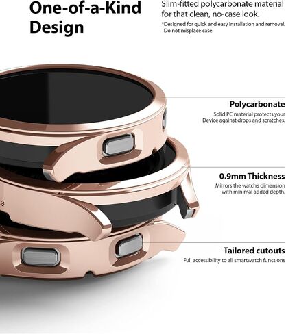 Ringke Slim Case [2 Pack] Compatible with Samsung Galaxy Watch 4 40mm, Watch4 Bezel [Frame Only] Premium PC Hard Thin Cover - Clear & Black in Saudi Arabia