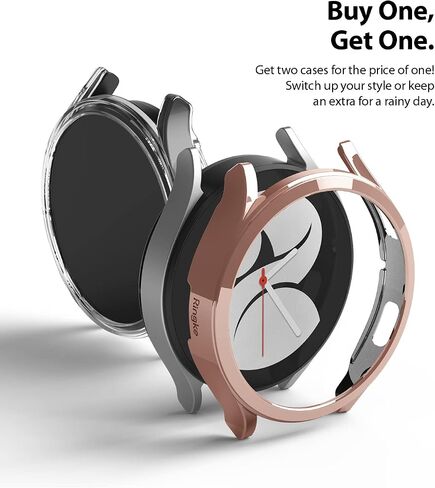Ringke Slim Case [2 Pack] Compatible with Samsung Galaxy Watch 4 40mm, Watch4 Bezel [Frame Only] Premium PC Hard Thin Cover - Clear & Black in Saudi Arabia