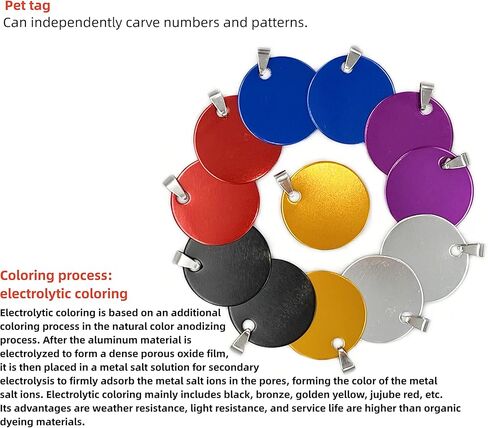 علامات الكلب الفارغة المصنوعة من الألومنيوم، علامات تعريف الكلب القط المحفورة يدويًا، علامات اسم هوية الحيوانات الأليفة الشخصية، علامة الكلب الفارغة DIY نحت، قطر 3 سم مزيج الألوان 12 قطعة in Kuwait