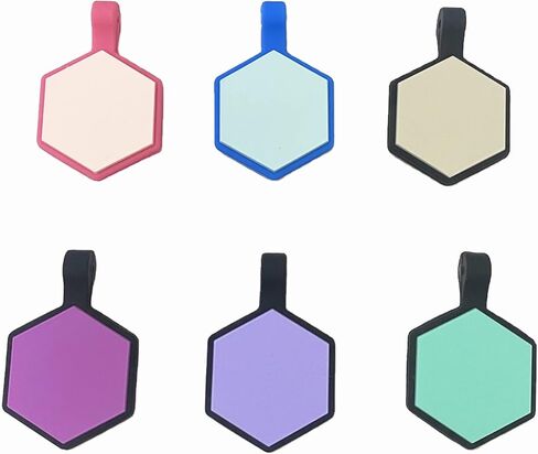6 Pack Newest Hexagon Silent Pet Tags Modifiable Dog Tag,Multiple Emergency Contact,Lightweight, No Jinging, Collar Accessories,Cat ID Tag in Saudi Arabia