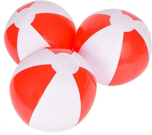 Red and White Beach Balls | 10 Inches | 12 Pack Pool Party in Saudi Arabia