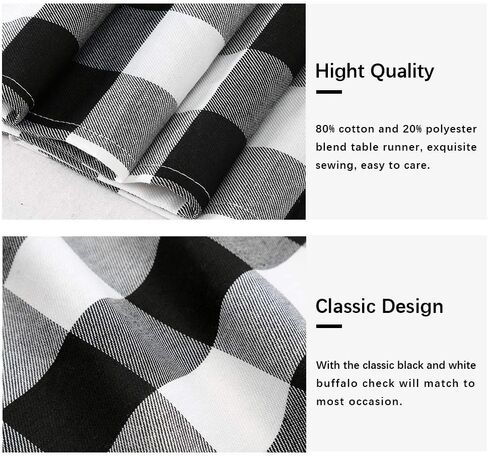 B-COOL Buffalo Plaid Table Runner Black Red Checked Table Runner 2 Packs 13x108 Inch Christmas Holiday Plaid Table Runners Xmas Table Decorations in Kuwait