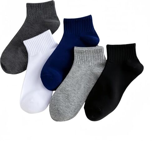 Mens 5 Pack Ankle Socks Athletic Breathable, Causal Ankle Socks, Short Dress Socks, 85% Cotton/88% Modal in Saudi Arabia