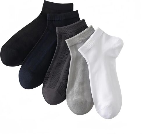 Mens 5 Pack Ankle Socks Athletic Breathable, Causal Ankle Socks, Short Dress Socks, 85% Cotton/88% Modal in Saudi Arabia