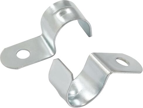 25 Pcs One Hole Pipe Straps, 18mm/0.7 Inch Metal Pipe Strap Zinc Plated Steel Clamp with 1 Hole for Pipe Fixing on Various Surfaces in Saudi Arabia