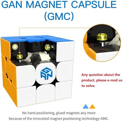 مكعب السرعة المغناطيسي GAN 354 M v2 3x3 بدون ملصقات Gans المكعب السحري GAN354 M ver.2020 لعبة ألغاز للأطفال والأيدي الصغيرة in Kuwait