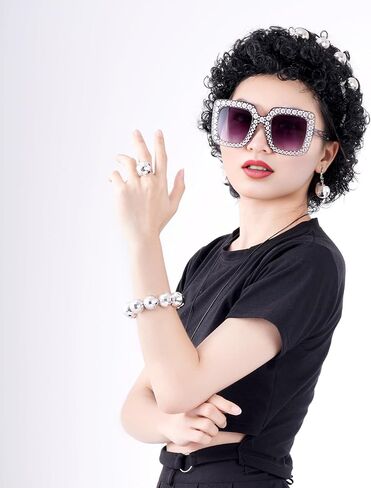 7 قطع ديسكو الملحقات 1970s ديسكو الكرة الملحقات مجموعة الفضة ديسكو الكرة عقال الفضة ديسكو الكرة قلادة ديسكو الكرة سوار ديسكو الكرة الأقراط ديسكو الدائري النظارات الشمسية ديسكو الأفرو شعر مستعار للنساء in Kuwait