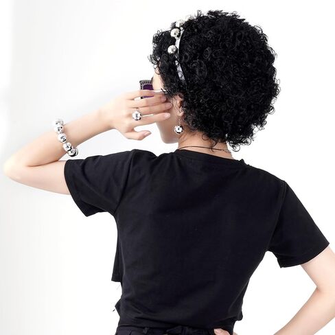 7 قطع ديسكو الملحقات 1970s ديسكو الكرة الملحقات مجموعة الفضة ديسكو الكرة عقال الفضة ديسكو الكرة قلادة ديسكو الكرة سوار ديسكو الكرة الأقراط ديسكو الدائري النظارات الشمسية ديسكو الأفرو شعر مستعار للنساء in Kuwait