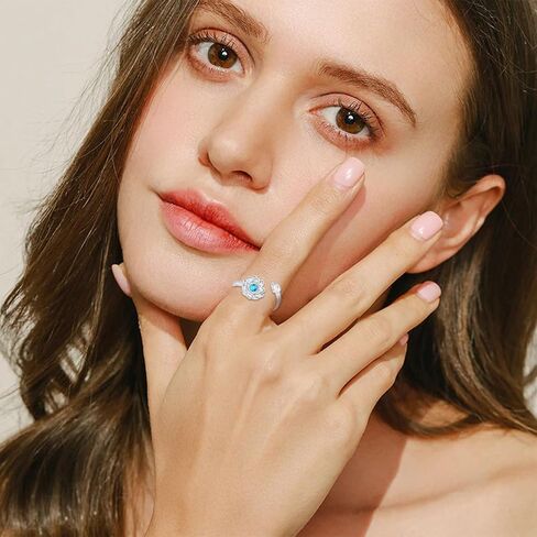خاتم لوتس للنساء 925 الفضة الاسترليني لوتس الفيروز خاتم زهرة اللوتس حلقة افتتاح قابل للتعديل اليوغا مجوهرات هدايا للفتيات أمي عيد ميلاد الأم in Kuwait