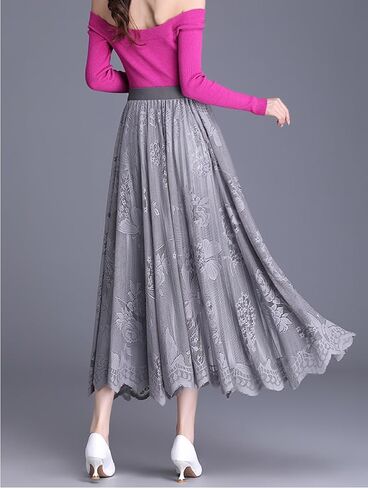Maxi Long Skirt for Women - Double-Layer Victorian Renaissance Skirt in Saudi Arabia
