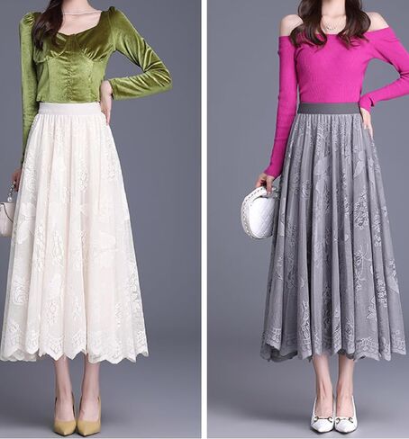 Maxi Long Skirt for Women - Double-Layer Victorian Renaissance Skirt in Saudi Arabia