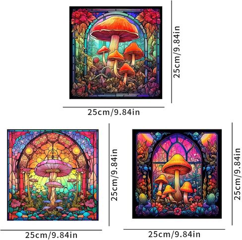 3Pcs Mushroom Window Clings Anti-Collision Window Clings Decals to Prevent Bird Strikes on Window Glass,Suncatchers for Windows Sticker (JD2228) in Saudi Arabia