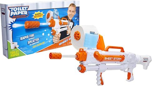 TP Blaster Toilet Paper Blasters Sheet Storm, Toy Blaster Shoots Rapid Fire TP Spitballsup to 50' –Uses Real Toilet Paper! Super Fun Gift for Kids, Teens, College Students, Adults –Outdoors & Indoors in Kuwait