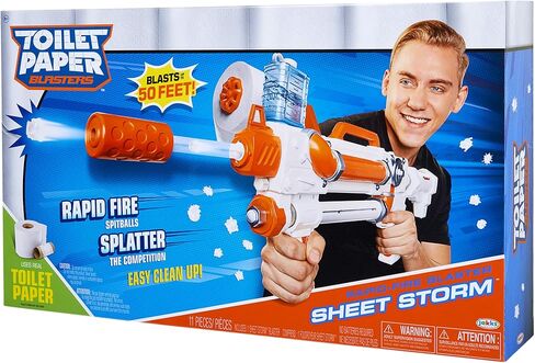 TP Blaster Toilet Paper Blasters Sheet Storm, Toy Blaster Shoots Rapid Fire TP Spitballsup to 50' –Uses Real Toilet Paper! Super Fun Gift for Kids, Teens, College Students, Adults –Outdoors & Indoors in Kuwait