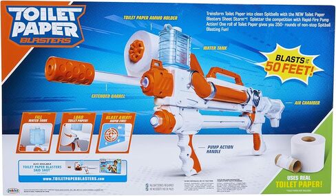 TP Blaster Toilet Paper Blasters Sheet Storm, Toy Blaster Shoots Rapid Fire TP Spitballsup to 50' –Uses Real Toilet Paper! Super Fun Gift for Kids, Teens, College Students, Adults –Outdoors & Indoors in Kuwait