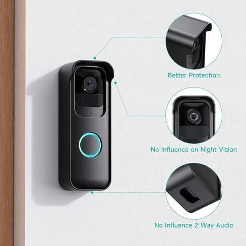 غطاء حماية لاصق من OLAIKE لجرس باب الفيديو Blink، حافظة دعامة تثبيت بدون مثقاب، حامل تثبيت على الحائط والباب، ملحقات تثبيت لاصقة أو براغي لنظام أمان المنزل Blink in Kuwait