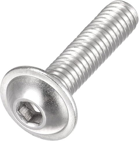 uxcell Flanged Button Head Socket Cap Screws, M4*18mm Hex Socket Drive Screw, 304 Stainless Steel Fasteners Bolts, Fully Threaded Machine Screw 50Pcs in Saudi Arabia
