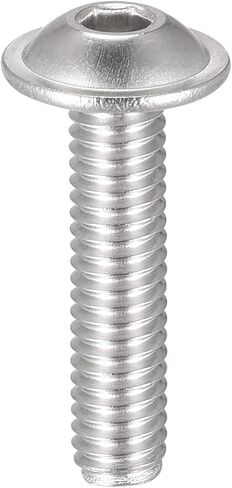 uxcell Flanged Button Head Socket Cap Screws, M4*18mm Hex Socket Drive Screw, 304 Stainless Steel Fasteners Bolts, Fully Threaded Machine Screw 50Pcs in Saudi Arabia