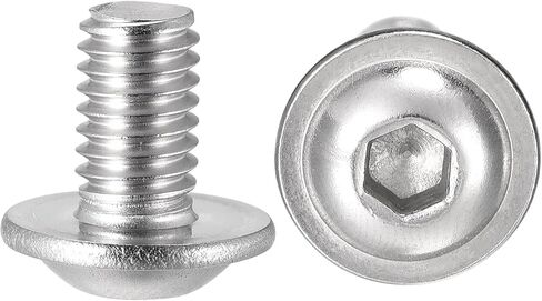 uxcell Flanged Button Head Socket Cap Screws, M4*18mm Hex Socket Drive Screw, 304 Stainless Steel Fasteners Bolts, Fully Threaded Machine Screw 50Pcs in Saudi Arabia