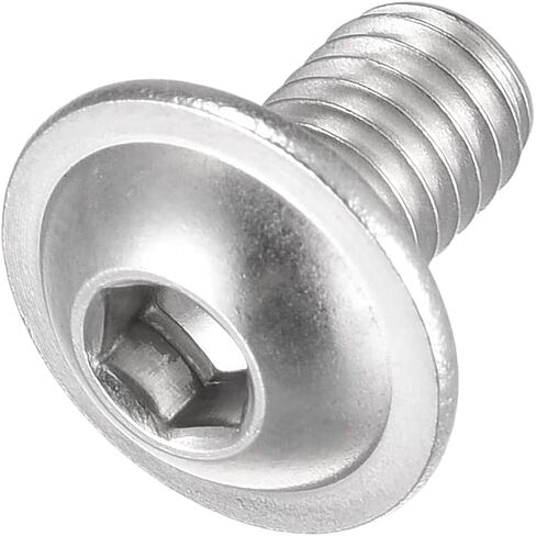 uxcell Flanged Button Head Socket Cap Screws, M4*18mm Hex Socket Drive Screw, 304 Stainless Steel Fasteners Bolts, Fully Threaded Machine Screw 50Pcs in Saudi Arabia