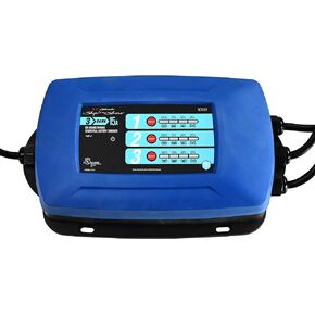Schumacher-SC1389 Fully Automatic Direct-Mount 3-Battery Charger and Maintainer - 15 Amp, 12V - for Marine Batteries