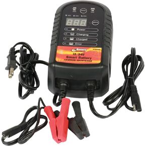 WirthCo 20068 Battery Doctor Black CEC Certified Smart Battery Charger and Maintainer (12V to 24V, 4 Amp to 8 Amp)