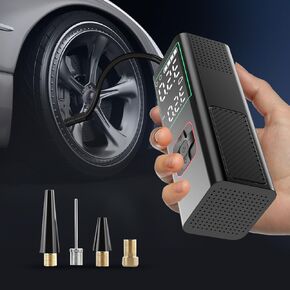 Tire Inflator Portable Air Compressor - 160PSI 7800mAh Cordless Air Pump for Car, Motorcycle, Bicycle and more, with Tire Pressure Gauge