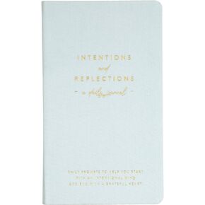 WORLD TRAVELER Eccolo Guided Gratitude Journal for Men and Women, Hardback Notebook with Linen Cover 256 Pages - Journal for Mood and Goals, Intentions & Reflections (Mint, 4.75x8 inches)