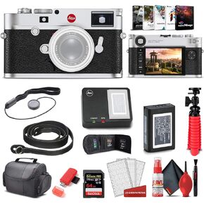 كاميرا Leica M10 - R الرقمية لتحديد المدى (كروم فضي) (20003) + بطاقة Extreme Pro سعة 64 جيجابايت + برنامج Corel للصور + قارئ بطاقات + حقيبة + مجموعة تنظيف + حامل ثلاثي القوائم مرن + Cap Keeper - حزمة المبتدئين in Kuwait