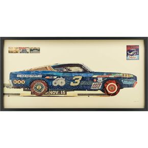 Empire Art Direct Ford Torino Dimensional Collage Handmade by Alex Zeng Framed Graphic Car Wall Art 25" x 48" x 1.4", Ready to Hang