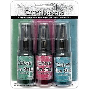 Ranger Ink - Tim Holtz - Christmas - Distress Mica Stain - Set Four 4 Winter Christmas 2022 Merry Mint, Cocktail Party, and Shiny Bauble