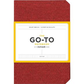 Go-To Notebook with Mohawk Paper, Brick Red Dotted (Simple Dotted Page Notebook, Lay Flat Productivity Journal)