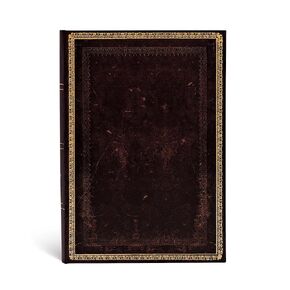 Paperblanks | Black Moroccan | Old Leather Collection | Hardcover | Midi | Lined | Elastic Band Closure | 144 Pg | 120 GSM (Old Leather Classics)