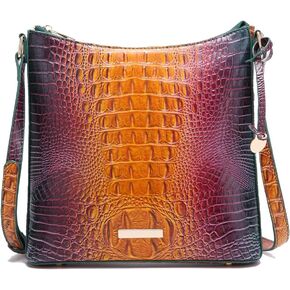 Shoulder Crocodile Flat Handbags for Women trendy Ladies Shoulder Bag Embossed Pattern Leather Crossbody Purse